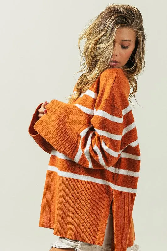 TEEK - Ribbed Hem Stripe Sweater