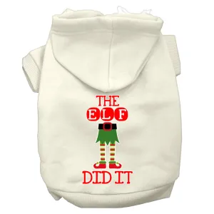 The Elf Did It Screen Print Dog Hoodie Cream M