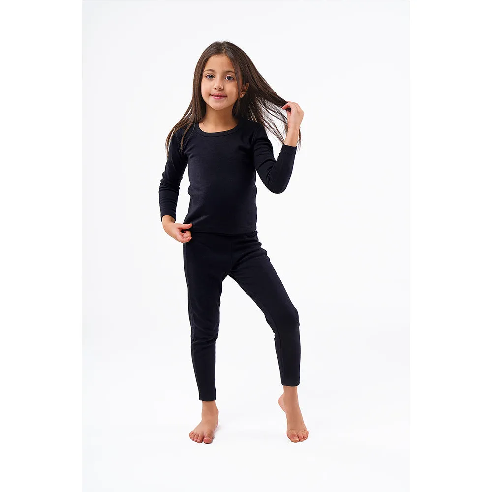 Thermal Set Girls-t-shirt&pants balck