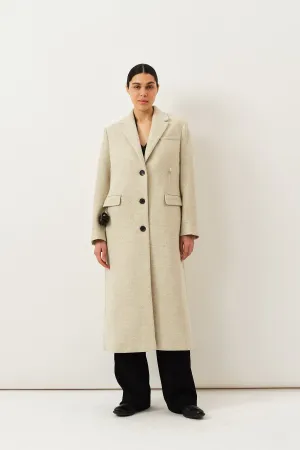 Tia Coat — Cream Herringbone