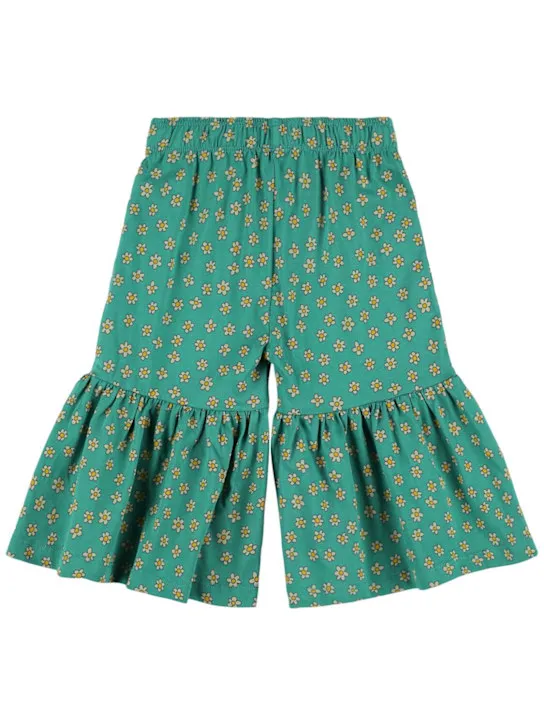 Tiny Cottons   Flower print ribbed cotton pants 