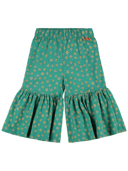 Tiny Cottons   Flower print ribbed cotton pants 