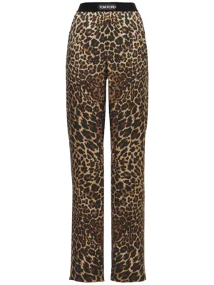 Tom Ford   Printed logo silk satin pajama pants 