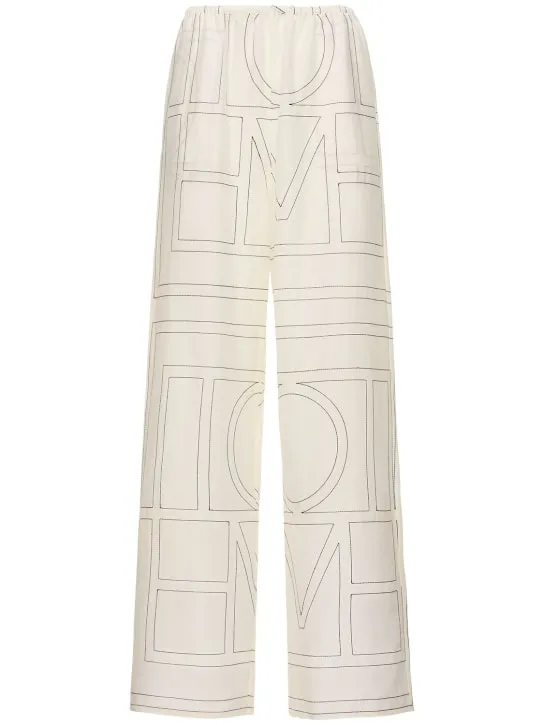 Toteme   Monogram cotton blend pajama pants 