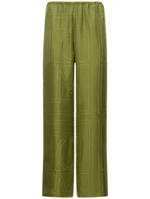 Toteme   Monogram silk pajama pants 