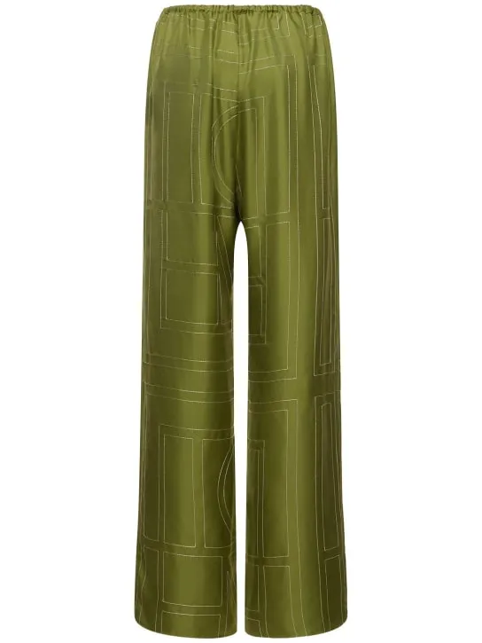 Toteme   Monogram silk pajama pants 