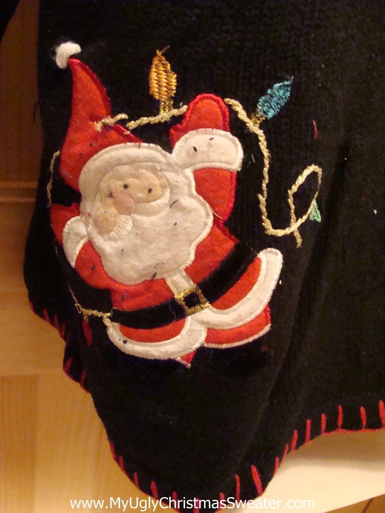 Ugly Christmas Sweater Flying Santas Front and Back