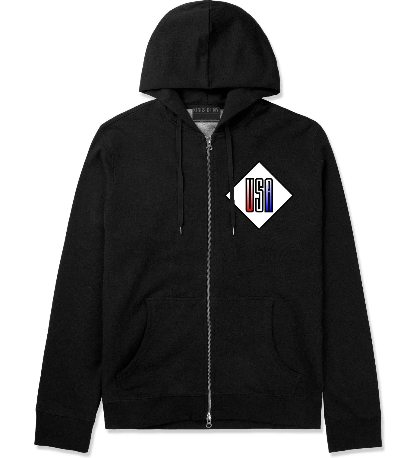 USA Diamond Logo Zip Up Hoodie