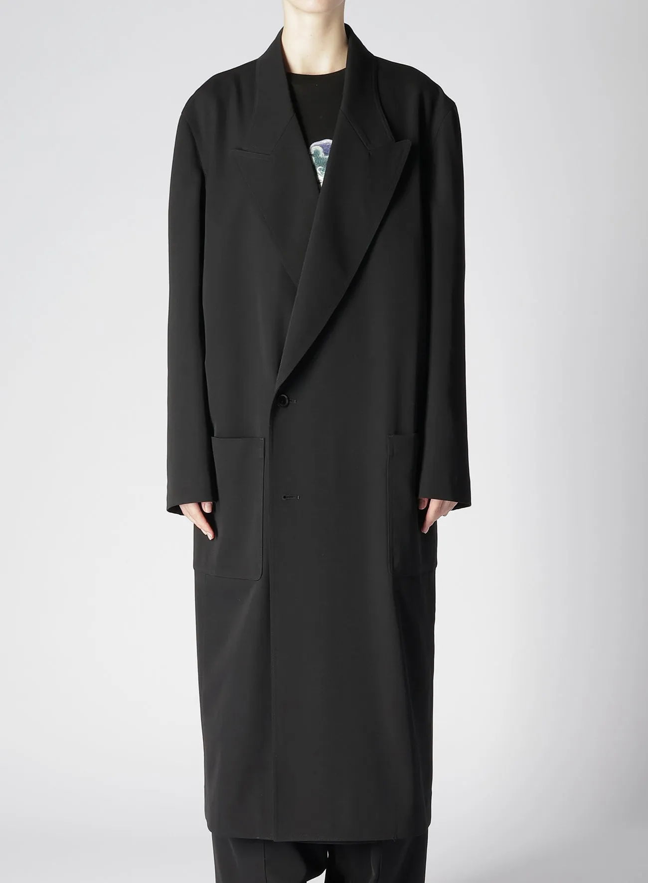 WASHER WOOL GABARDINE TAILORED COAT