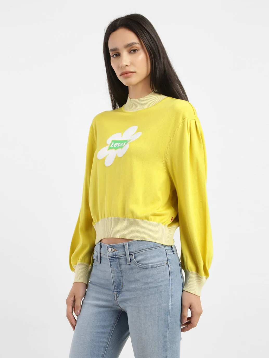 Women's Brand Logo High Neck Sweatshirt