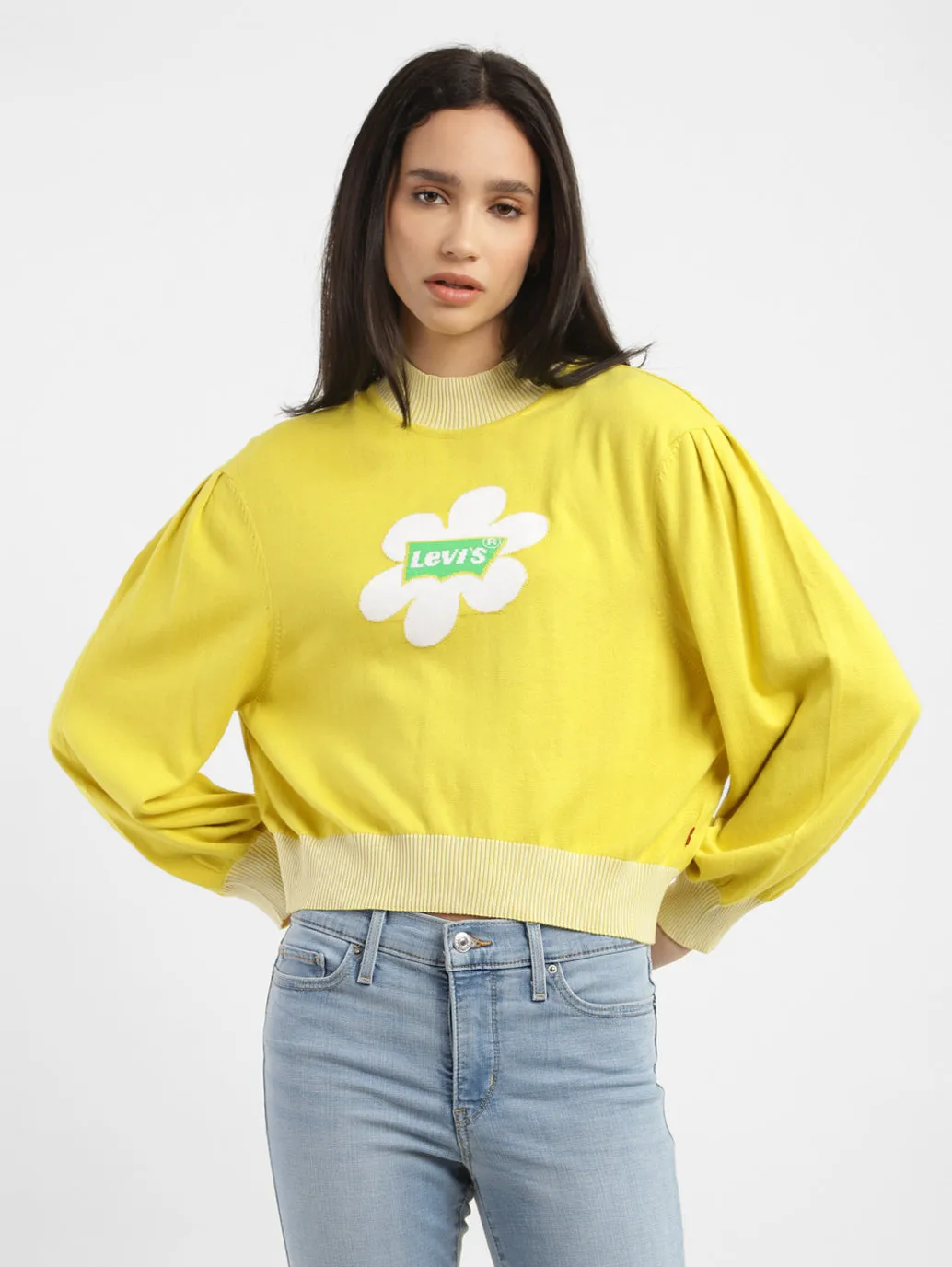 Women's Brand Logo High Neck Sweatshirt