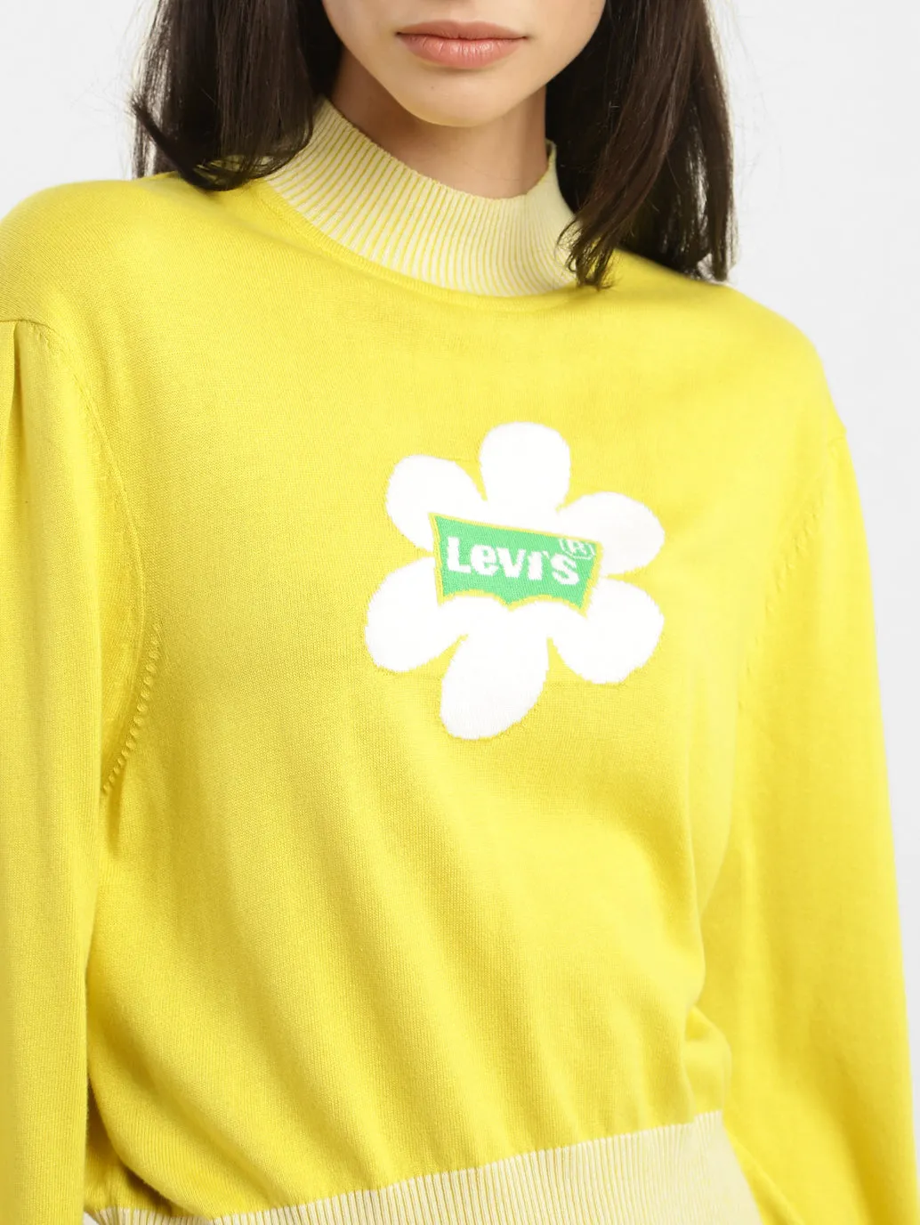 Women's Brand Logo High Neck Sweatshirt