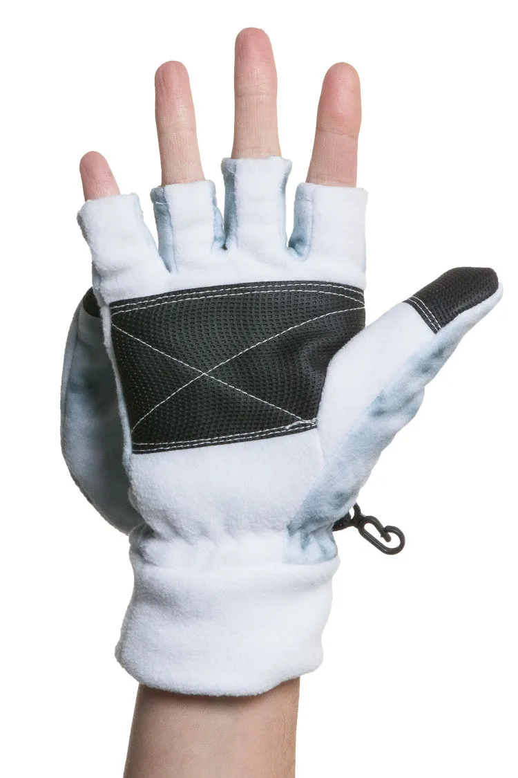 Womens Polar Fleece Fingerless Glove Mitten | Aqua Design