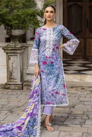 Zainab Chottani - 10B Frosty Orchid Tahra Embroidered Lawn Collection