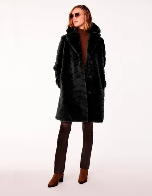 Zigzag Vegan Fur Coat